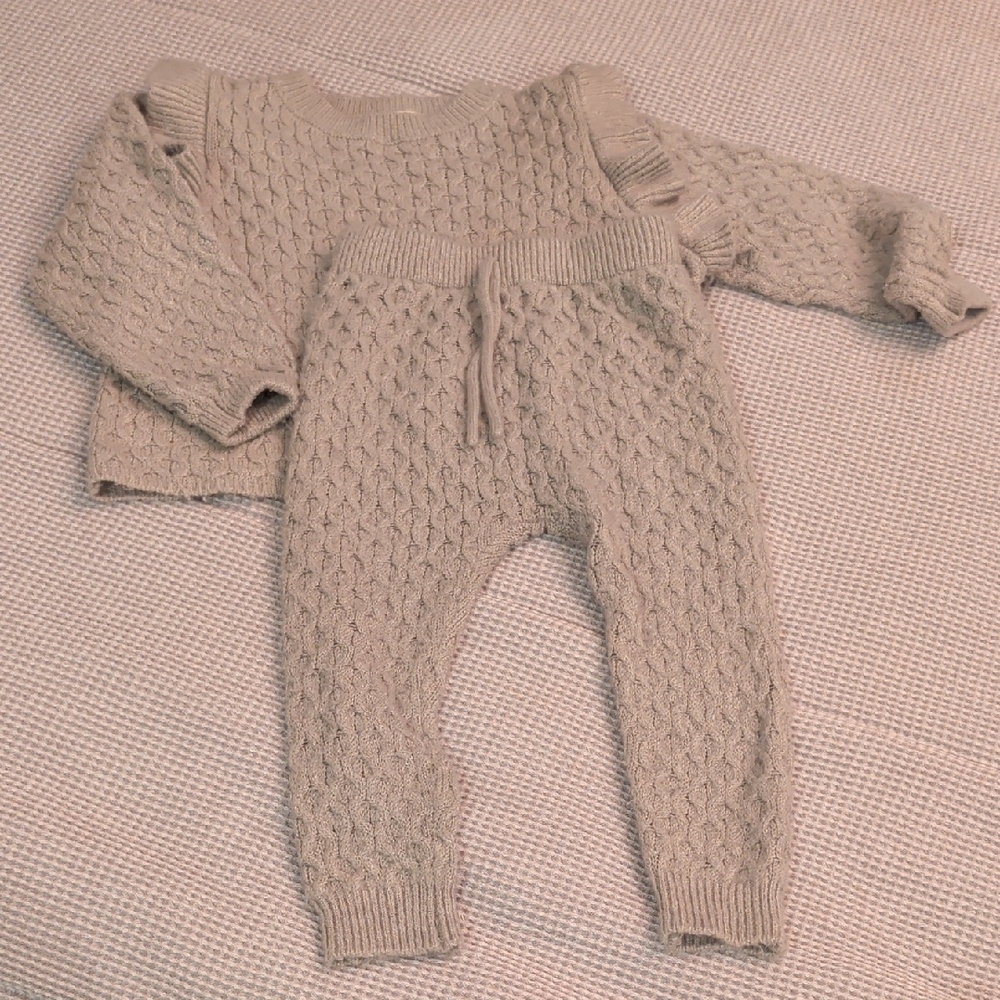 Rylee + Cru Textured Knit Kids One Piece in Cream